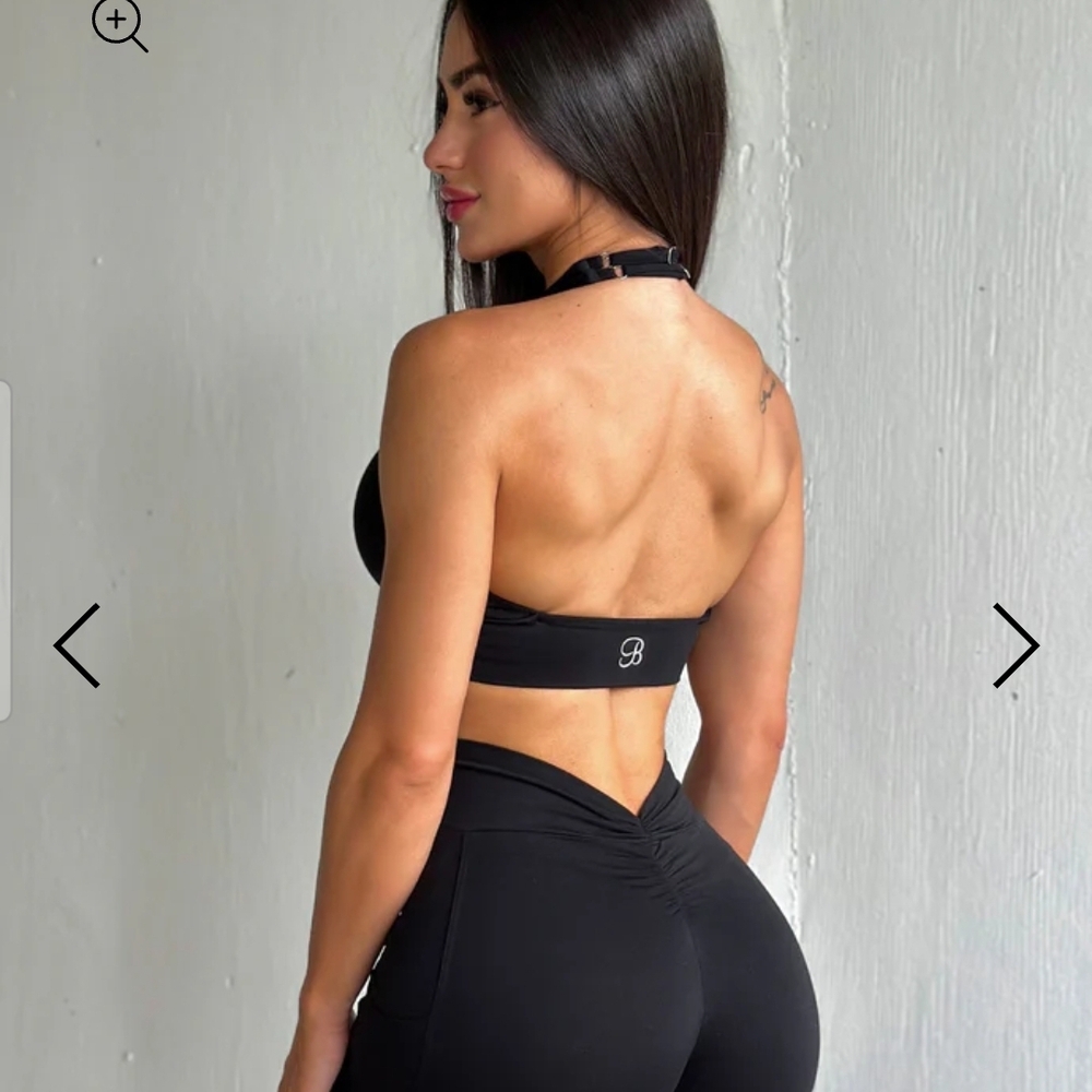 Bombshell Sportswear Black Sports Bra and Leggings Only - Picture 2 of 3